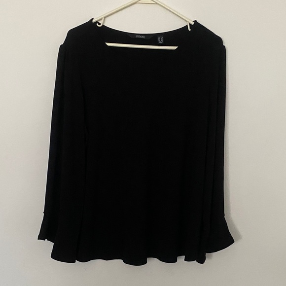 dennis basso Tops - Dennis Basso Elegant Black Long Sleeve Top